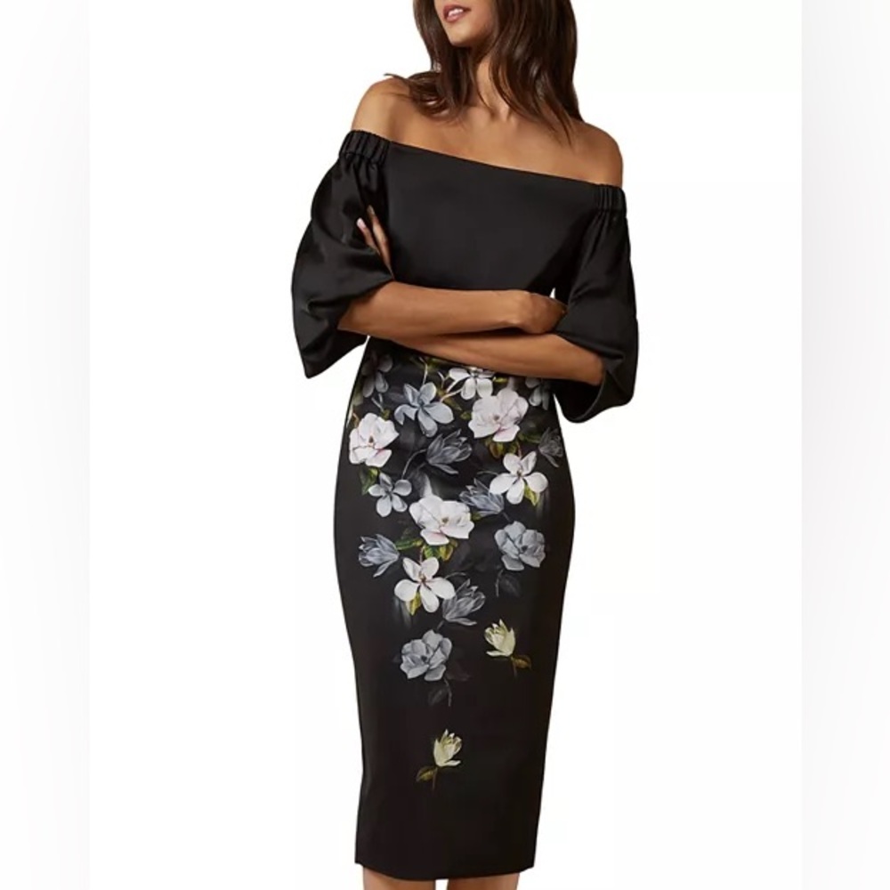Adalli Opal Off-the-Shoulder Floral Printed Dress. Size 0.